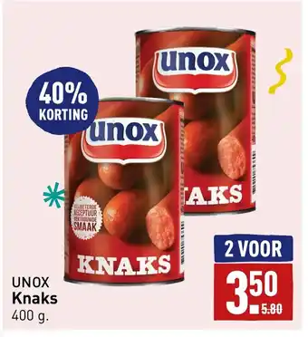 ALDI Unox Knaks 400 gram aanbieding