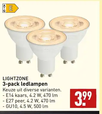 ALDI Lightzone 3-pack ledlampen aanbieding