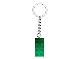 LEGO 2x4 groene metallic sleutelhanger aanbieding