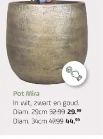 Coppelmans Pot mira in wit zwart en goud 29cm aanbieding