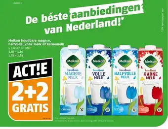 Poiesz Melkan houdbare magere, halfvolle, volle melk of karnemelk aanbieding