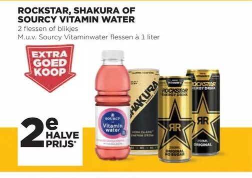 Rockstar, shakura of sourcy vitamin water aanbieding bij Jumbo