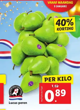 Lidl Lucas peren per kilo aanbieding