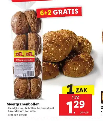 Lidl Meergranenbollen 8 bollen per zak aanbieding