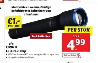 Lidl Crivit LED-zaklamp per stuk aanbieding