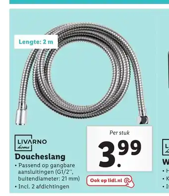 Lidl Livarno home Doucheslang 2 m per stuk aanbieding