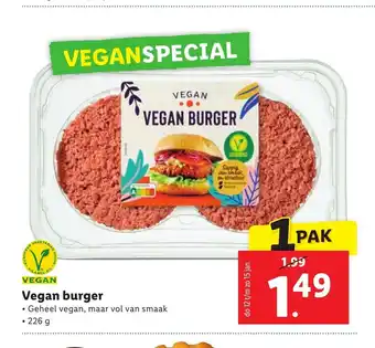 Lidl Vegan burger 226 g aanbieding