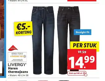 Lidl Livergy Heren thermojeans maten: 48 t/m 56 aanbieding