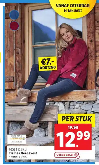 Lidl Esmara Dames fleecevest maten: S t/m L aanbieding