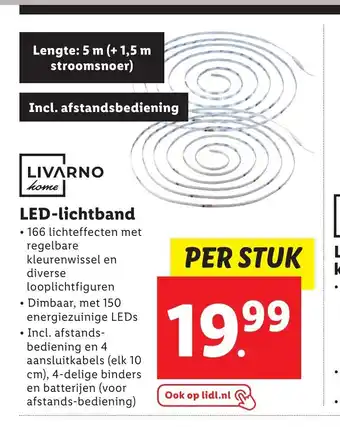 Lidl Livarno home LED-lichtband per stuk aanbieding