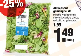 ALDI All Seasons gemengde sla 300 g aanbieding