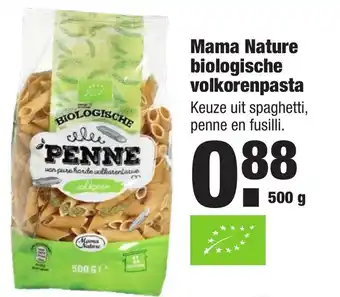 ALDI Mama Nature biologische volkorenpasta 500 g aanbieding