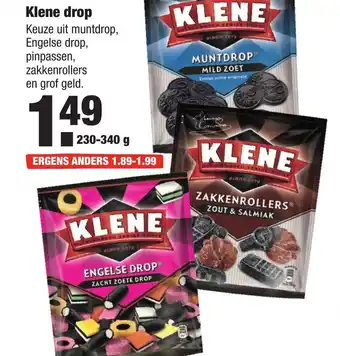 ALDI Klene drop 230-340 g aanbieding