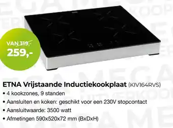 EP Beerepoot Etna vrijstaande inductiekookplaat (kiv164rvs) aanbieding