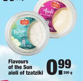 ALDI Flavours of the Sun aioli of tzatziki 200 g aanbieding