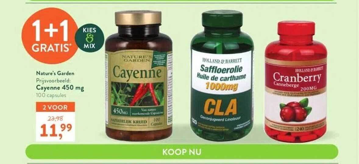 Nature's garden cayenne 450 mg aanbieding bij Holland & Barrett