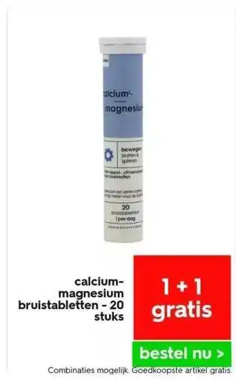 HEMA Calcium magnesium bruistabletten - 20 stuks aanbieding