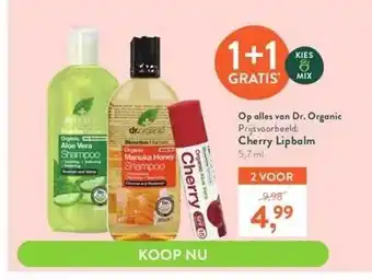 Holland & Barrett Op alles van dr. organic : cherry lipbalm aanbieding