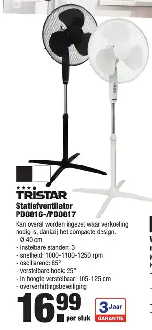 ALDI Tristar Statiefventilator PD8816-/PD8817 aanbieding