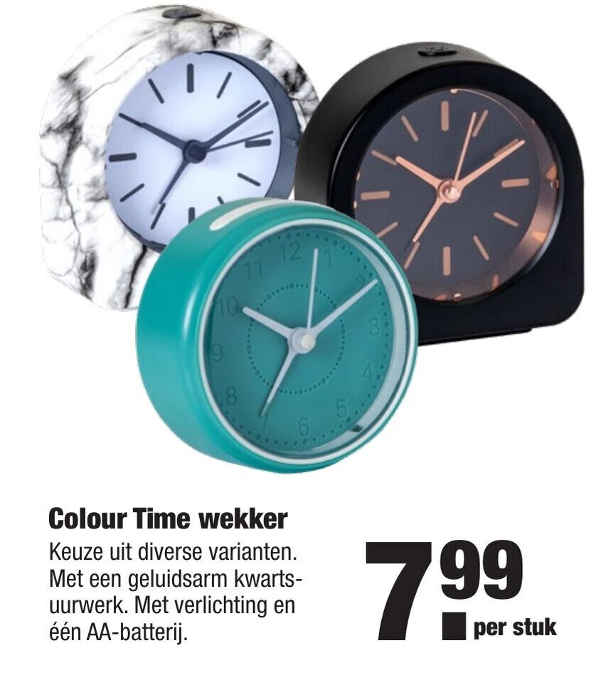 ALDI Colour Time wekker aanbieding