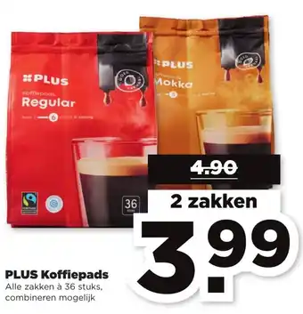 PLUS PLUS Koffiepads 2*36st aanbieding