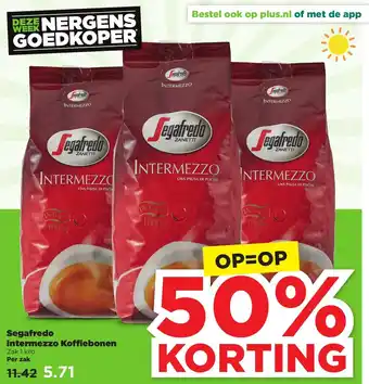 PLUS Segafredo Intermezzo Koffiebonen 1kg aanbieding