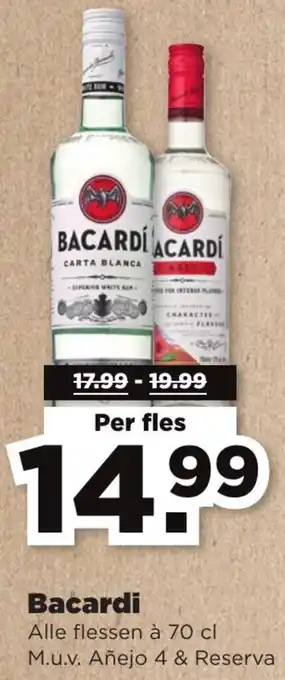 PLUS Bacardi rum 700ml aanbieding