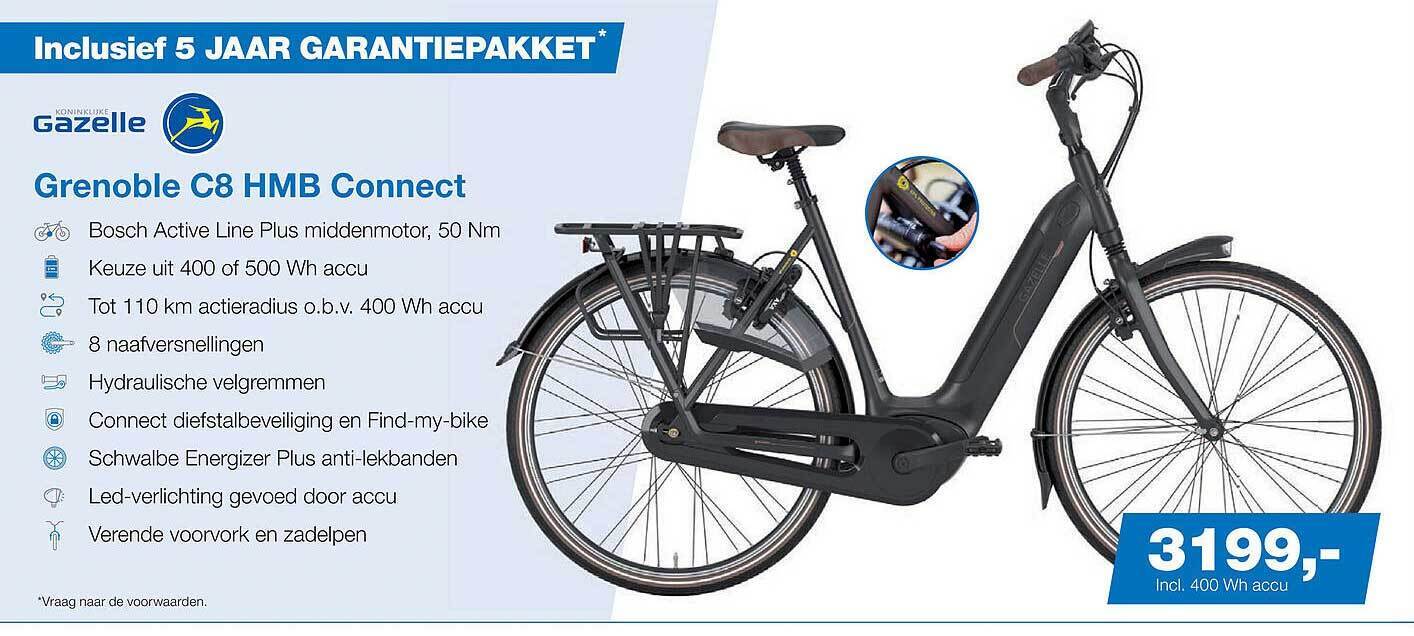 Gazelle grenoble c8 hmb connect fiets aanbieding bij Profile de  Fietsspecialist