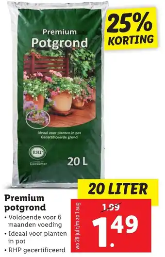 Lidl Premium potgrond 20 liter aanbieding