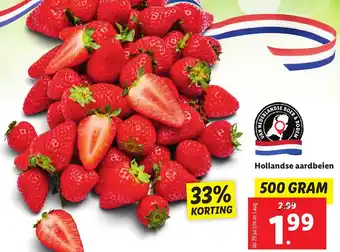 Lidl Hollandse aardbeien 500g aanbieding