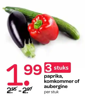 Spar Paprika, komkommer of aubergine aanbieding