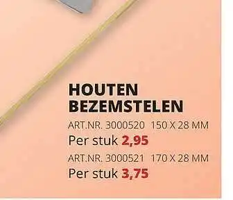 Toolspecial Houten bezemstelen aanbieding