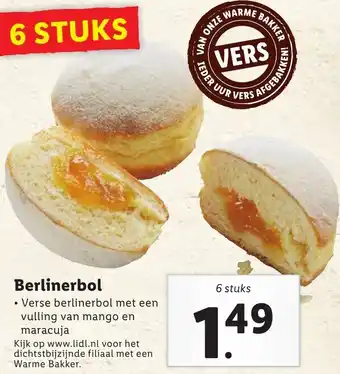 Lidl Berlinerbol 6 stuks aanbieding