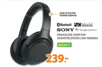 Expert Sony draadloze 0ver-ear hoofdtelefoon | wh-100Oxm3 aanbieding