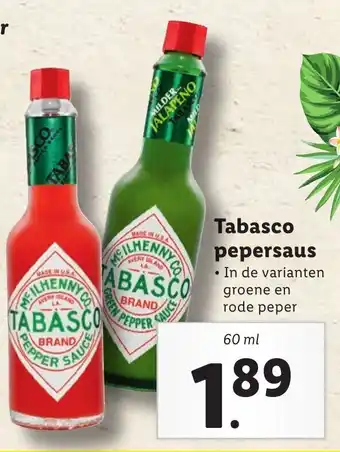 Lidl Tobasco pepersaus 60 ml aanbieding