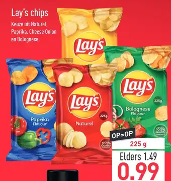 ALDI Lay's chips 225g aanbieding