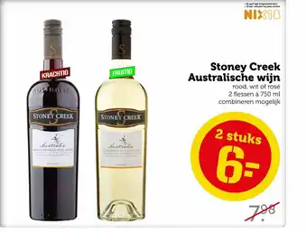 Coop Stoney Creek Australische wijn rood, wit of rose 2 flessen a 750 ml 2 stuks aanbieding