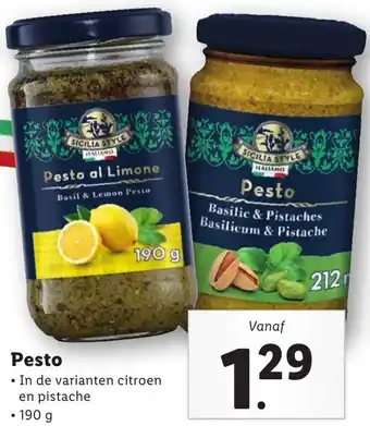 Lidl Pesto 190g aanbieding