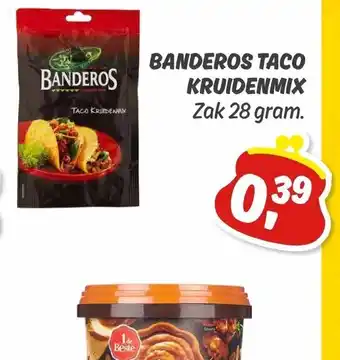 Dekamarkt Banderos Taco Kruidenmix zak 28 gram aanbieding