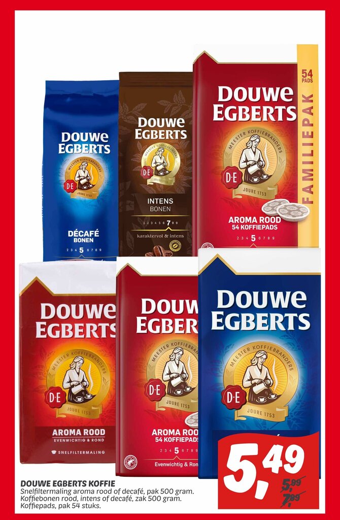 Douwe Egberts Koffie aanbieding bij Dekamarkt