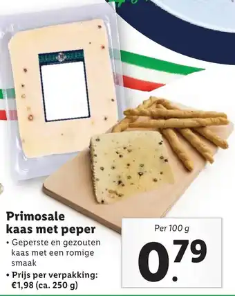 Lidl Primosale kaas met peper 100g aanbieding