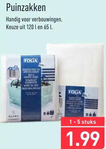 ALDI Puinzakken 120liter aanbieding