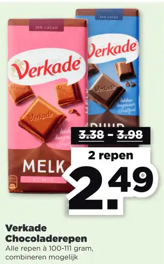 PLUS Verkade chocoladerepen aanbieding