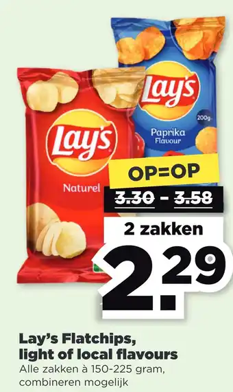 PLUS Lay's flatchips, light of local flavours aanbieding