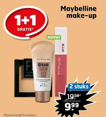 Trekpleister Maybelline make-up 1+1 gratis aanbieding