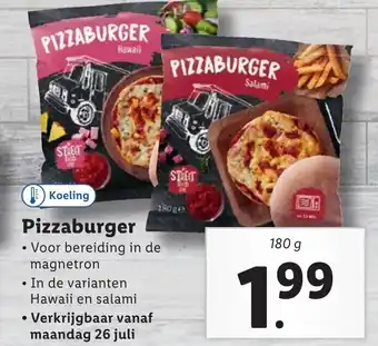 Lidl Pizzaburger 180g aanbieding