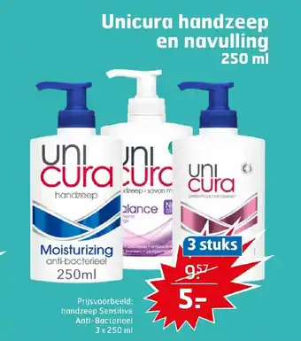 Trekpleister Unicura handzeep en navulling 250 ml aanbieding