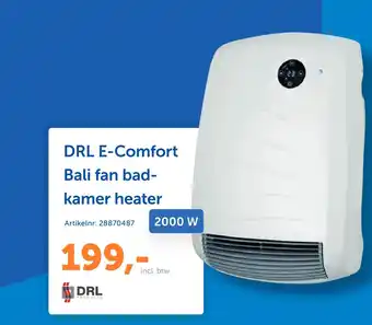Warmteservice Drl e-comfort bali fan bad- kamer heater aanbieding