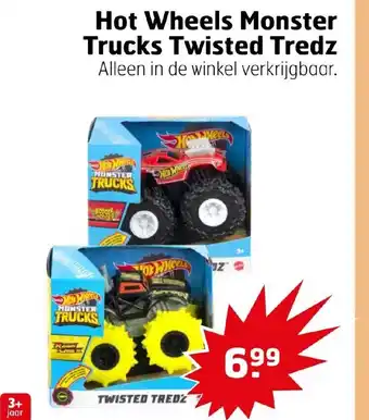 Trekpleister Hot Wheels Monster Trucks Twisted Tredz aanbieding