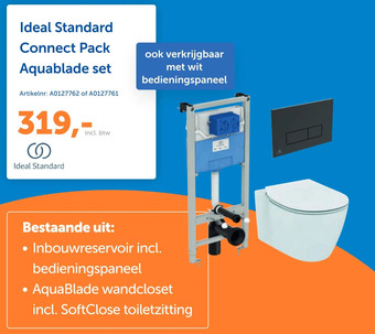 Warmteservice Ideal standard connect pack aquablade set aanbieding